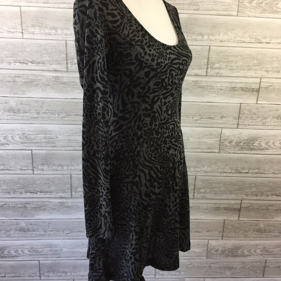 Sparkle and Fade Skater Dress in Gray Animal Print - Picture 3 of 5